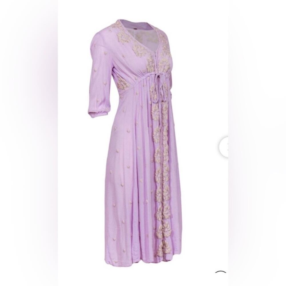 Free People Fable Dusty Lavender Embroidered Maxi Dress - Picture 3 of 16